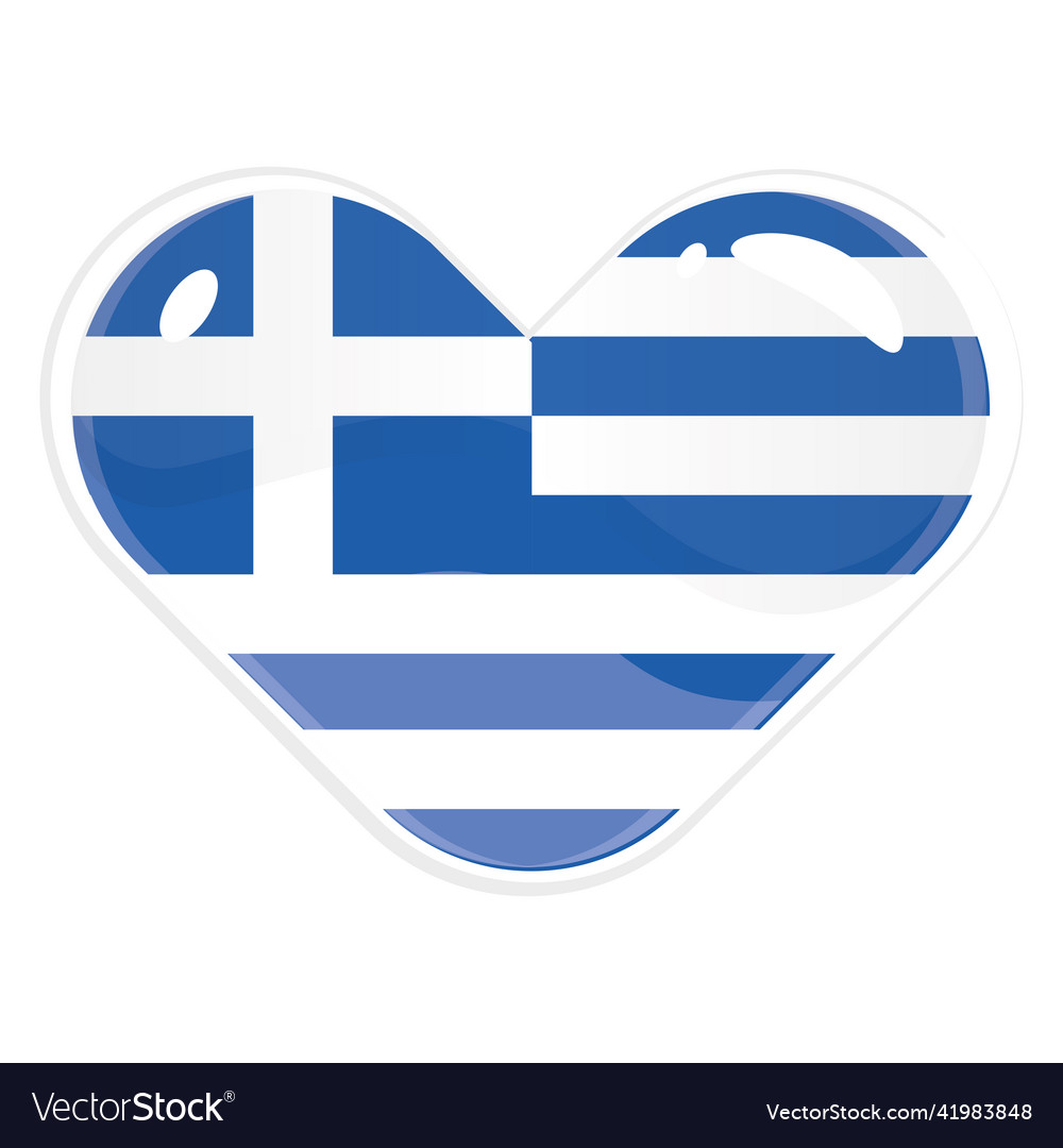 Isolated heart shape with the flag of greece