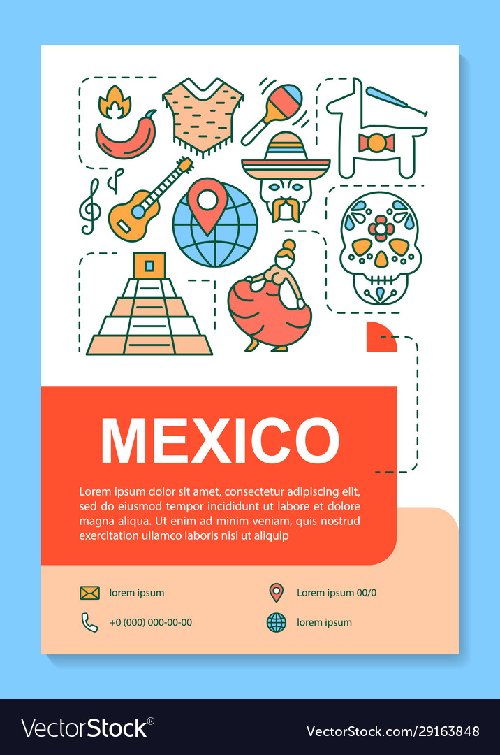 Mexico brochure template layout mexican culture