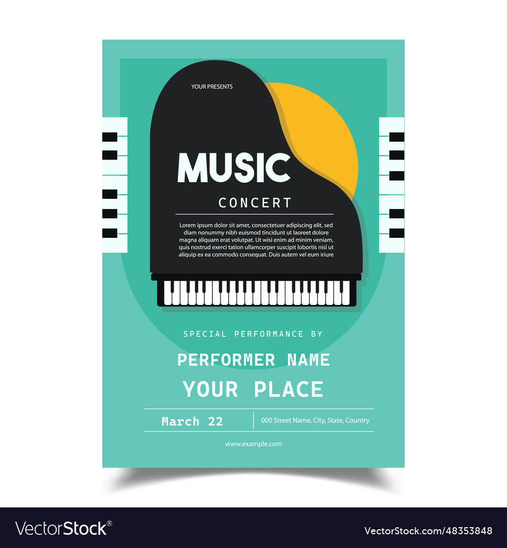 Music concert flyer Royalty Free Vector Image - VectorStock