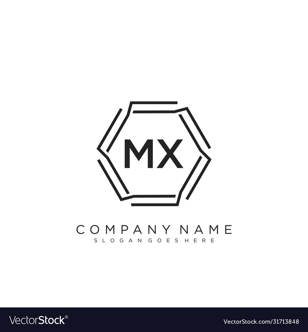 Mx initial handwriting logo design Royalty Free Vector Image