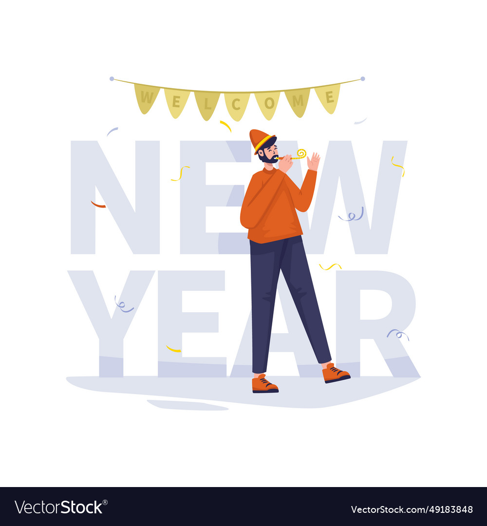 New year 2024 greeting celebration Royalty Free Vector Image