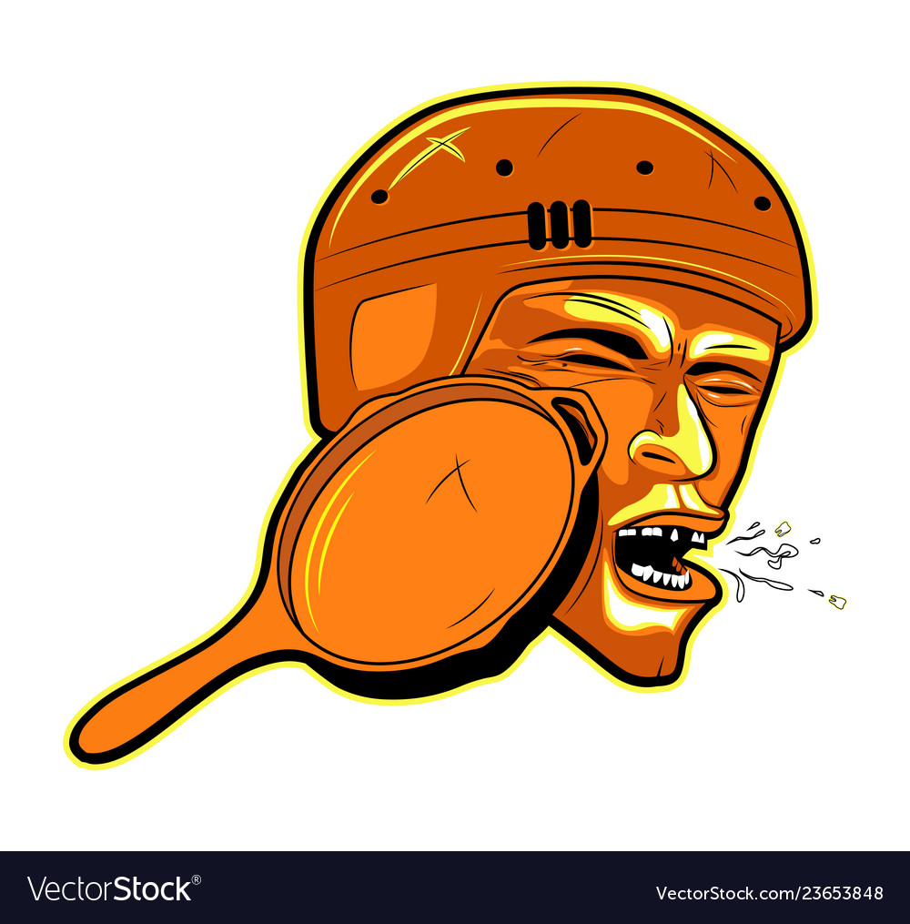 Pubg logotype - a blow to the face with griddle Vector Image