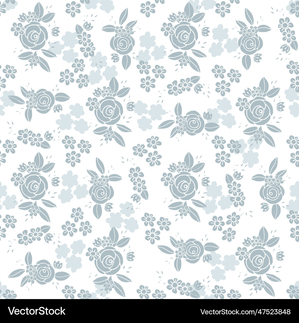 Rose flower seamless pattern Royalty Free Vector Image