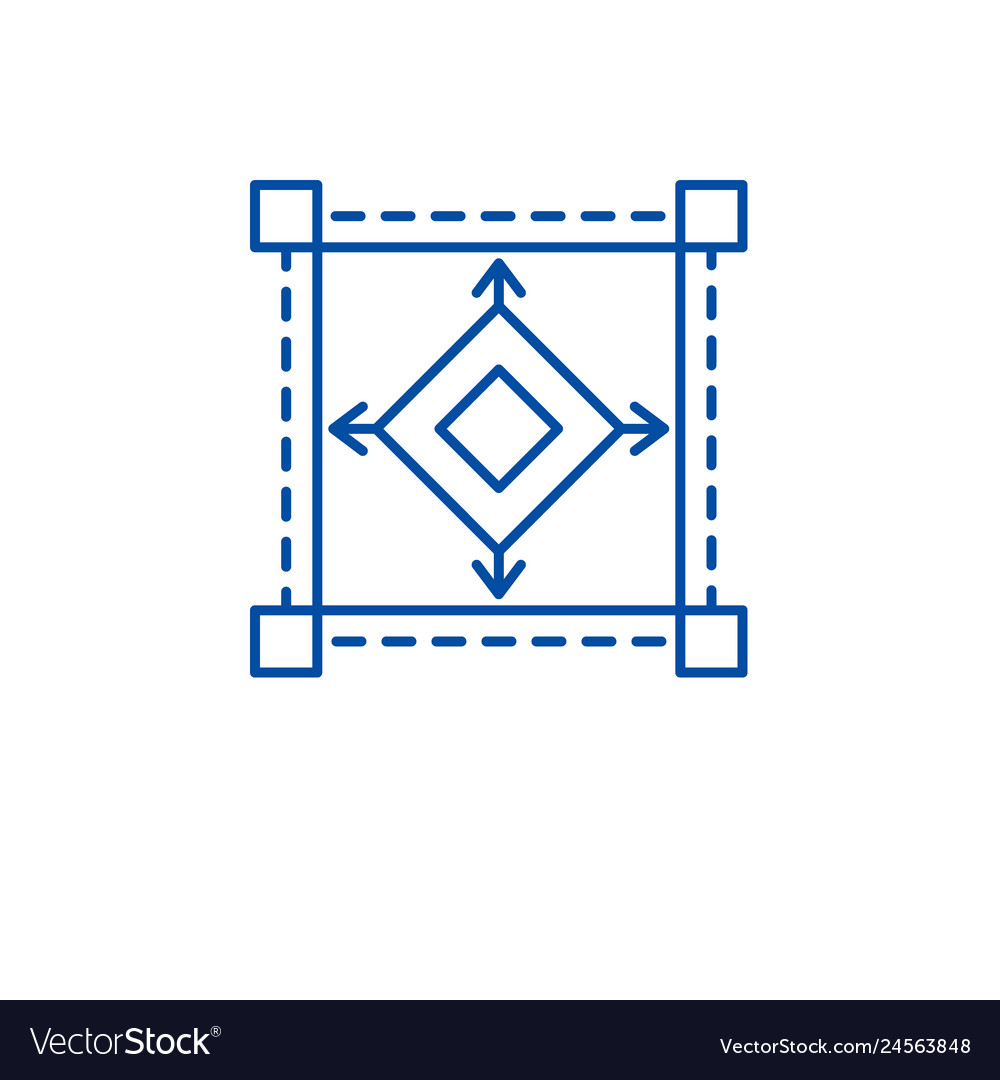 Scale model line icon concept flat