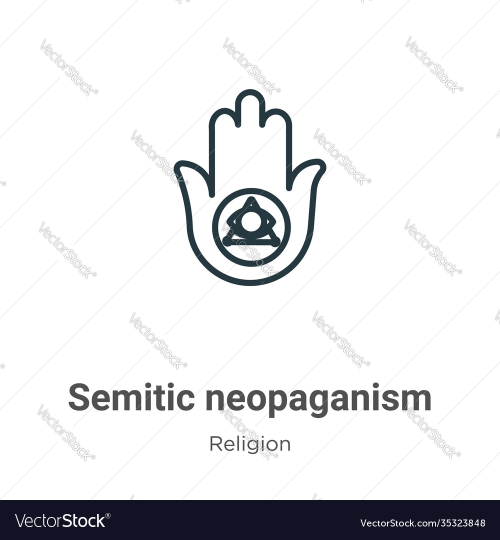 Semitic neopaganism outline icon thin line black