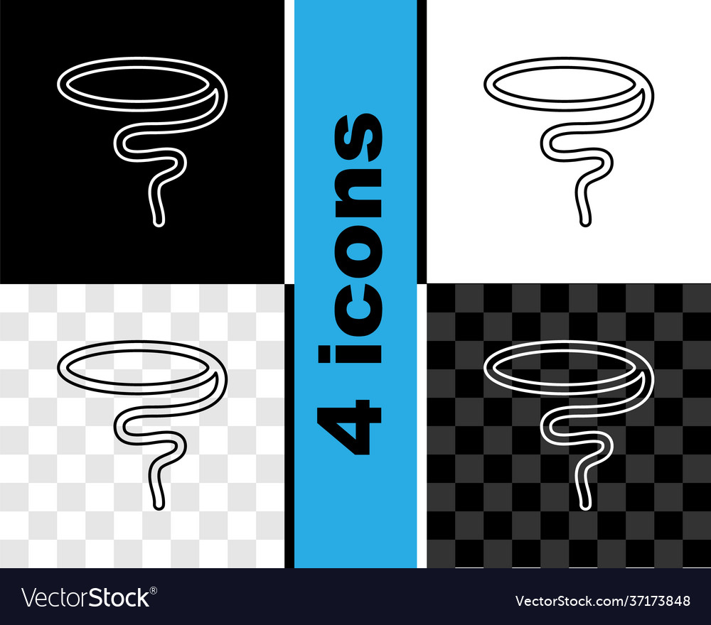 Set line lasso icon isolated on black and white