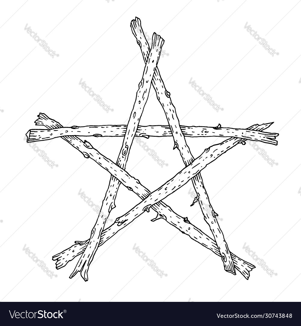 Sticks pentagram occult symbol