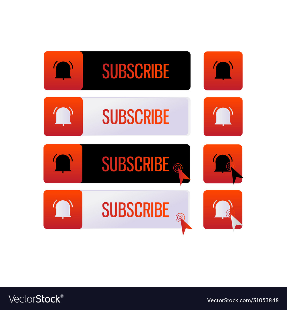 Text box and subscribe button and icon set Vector Image