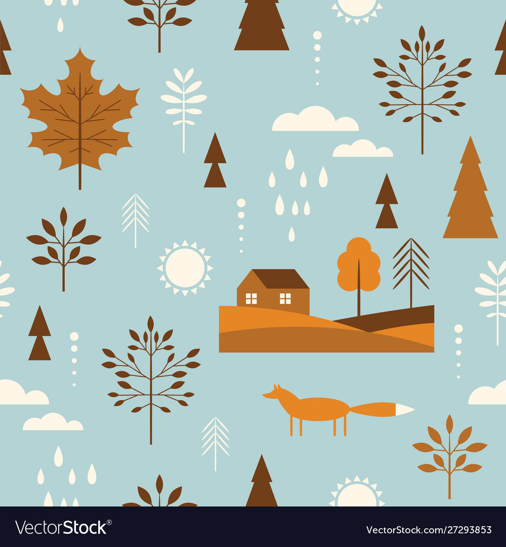 Autumn seamless pattern vector image Autumn seamless pattern
