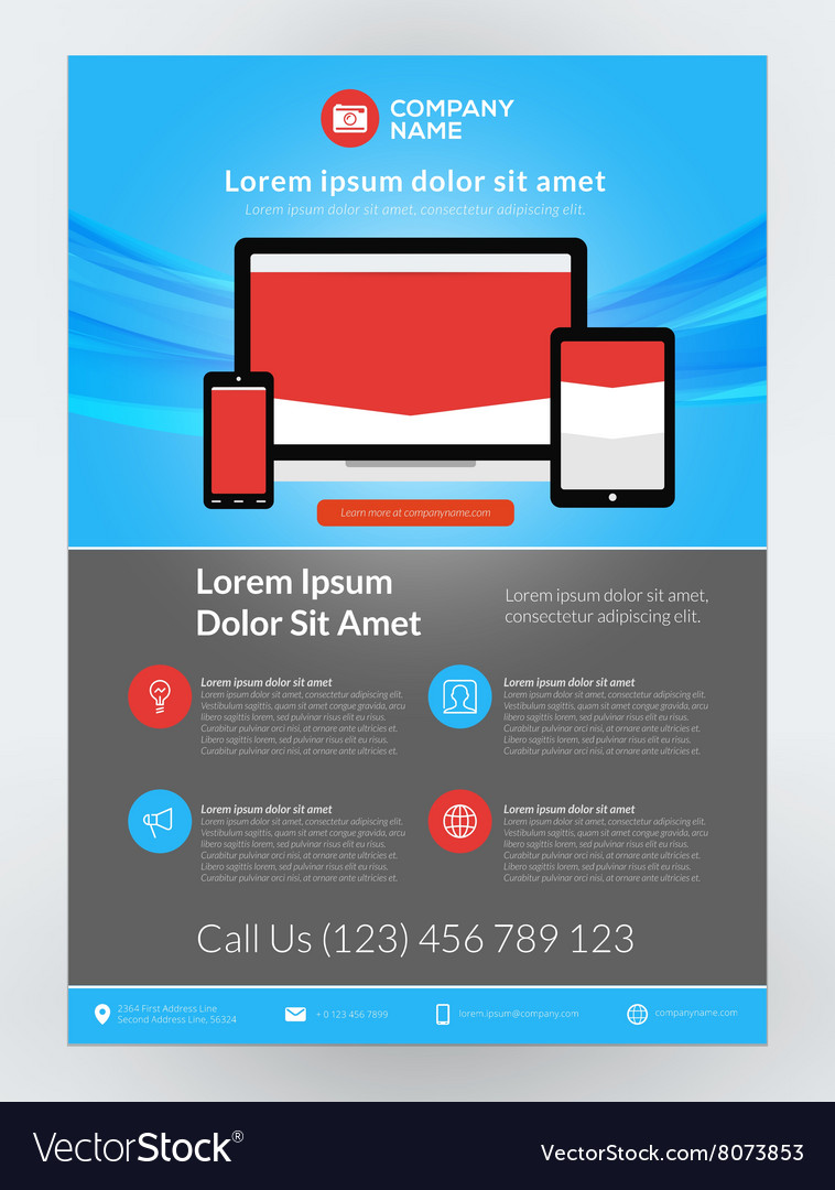 Business flyer design template for mobile