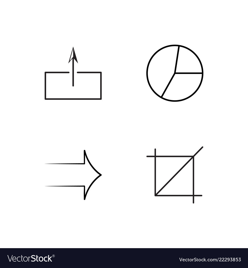 Business einfache umrissene Symbole Set