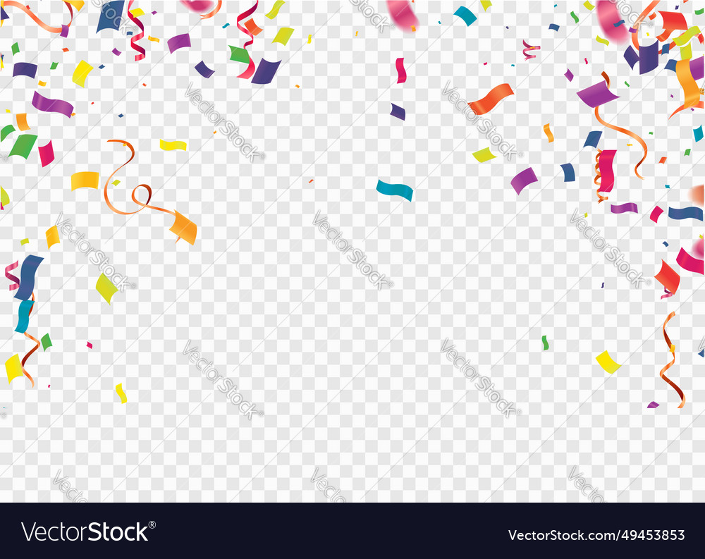 Celebration banner background with confetti Vector Image