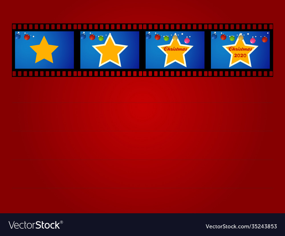 Christmas film with star blank copy space card