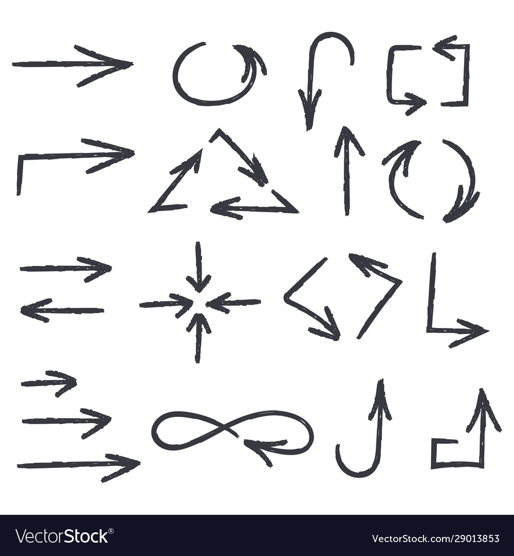 Hand drawn arrows black signs