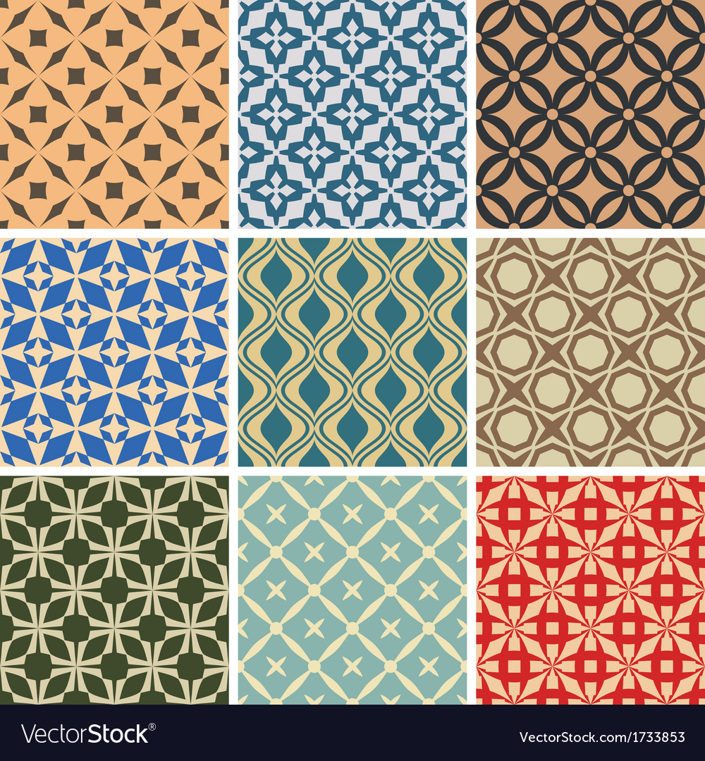 Seamless ornament patterns Royalty Free Vector Image