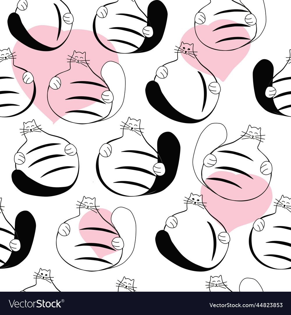 Seamless pattern with cat children clothes