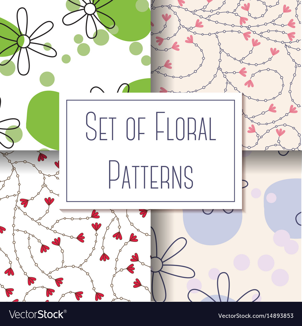 Set of floral patterns