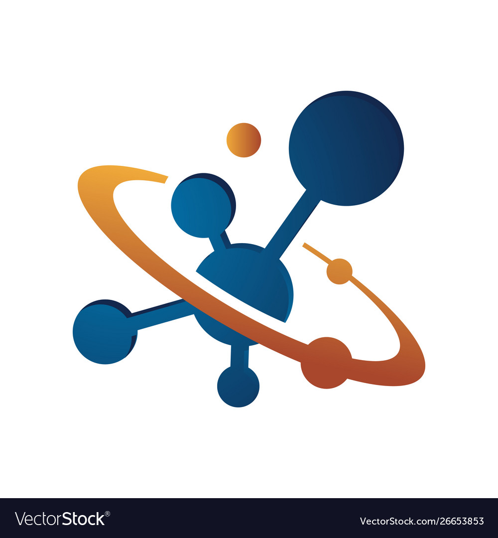 Set satellite web rings orbit planet logo tech Vector Image