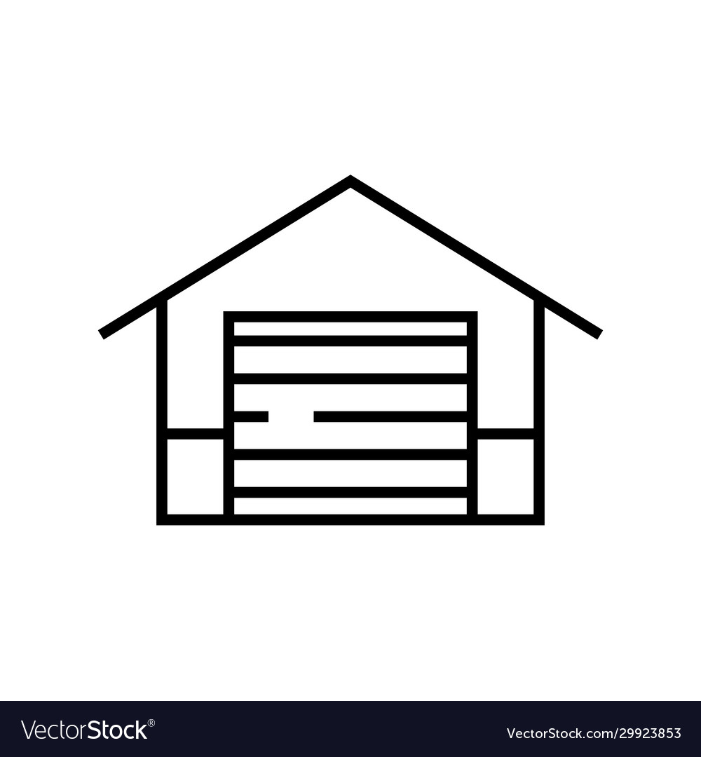 Storage house line icon concept sign outline Vector Image