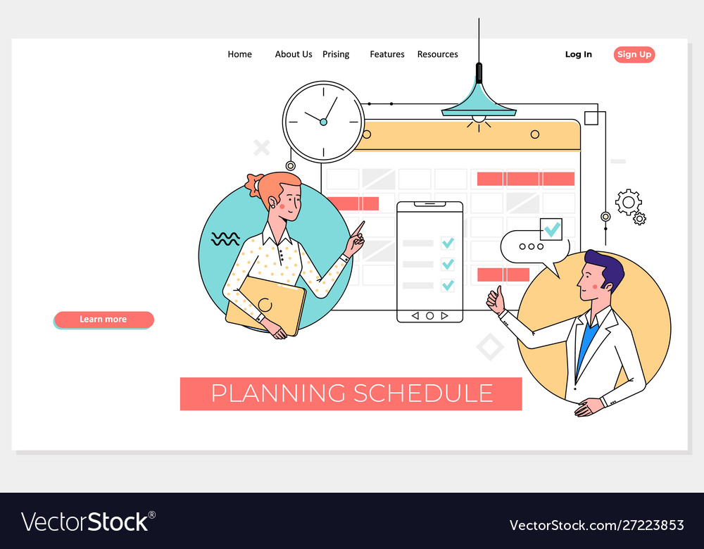 Weekly planner schedule memo timeline concept