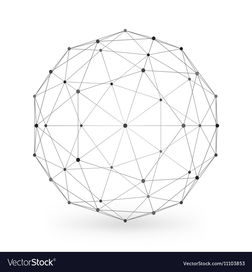 Wireframe polygonal geometric element sphere Vector Image