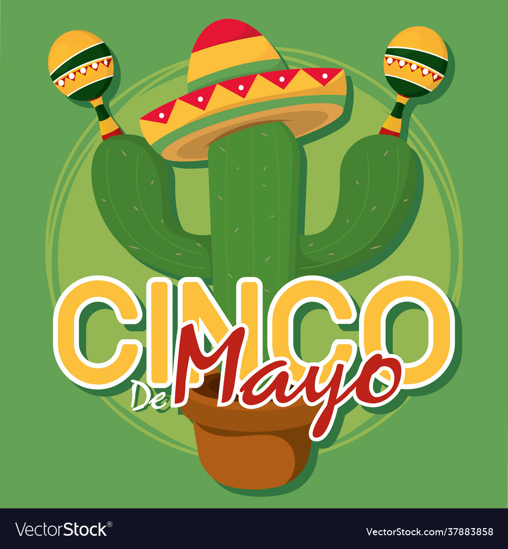 Cinco de mayo poster with a mexican cactus