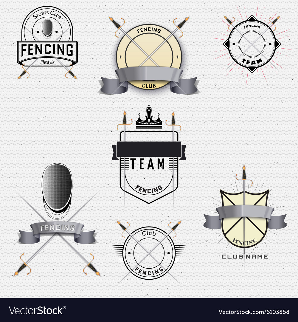 Fencing badges logos and labels for any use