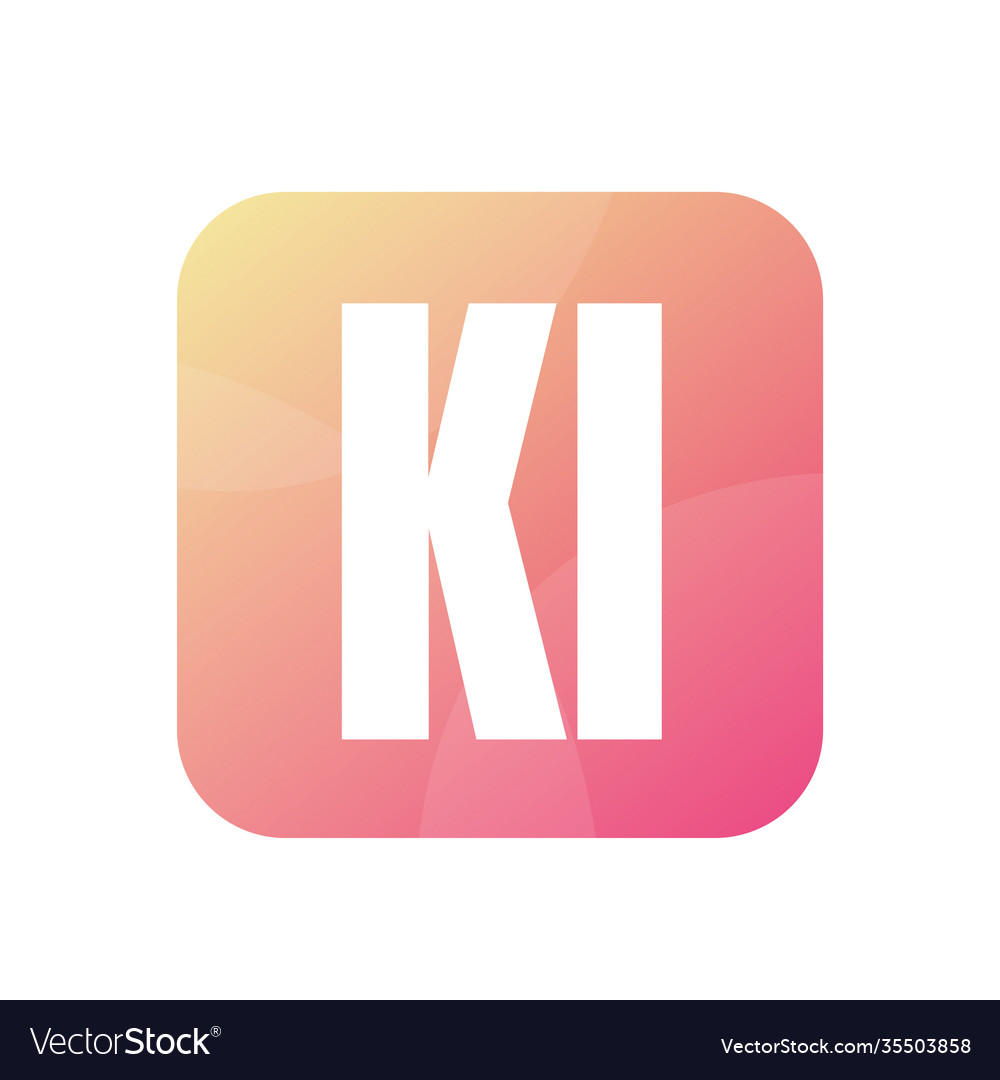 Ki letter logo design with simple style