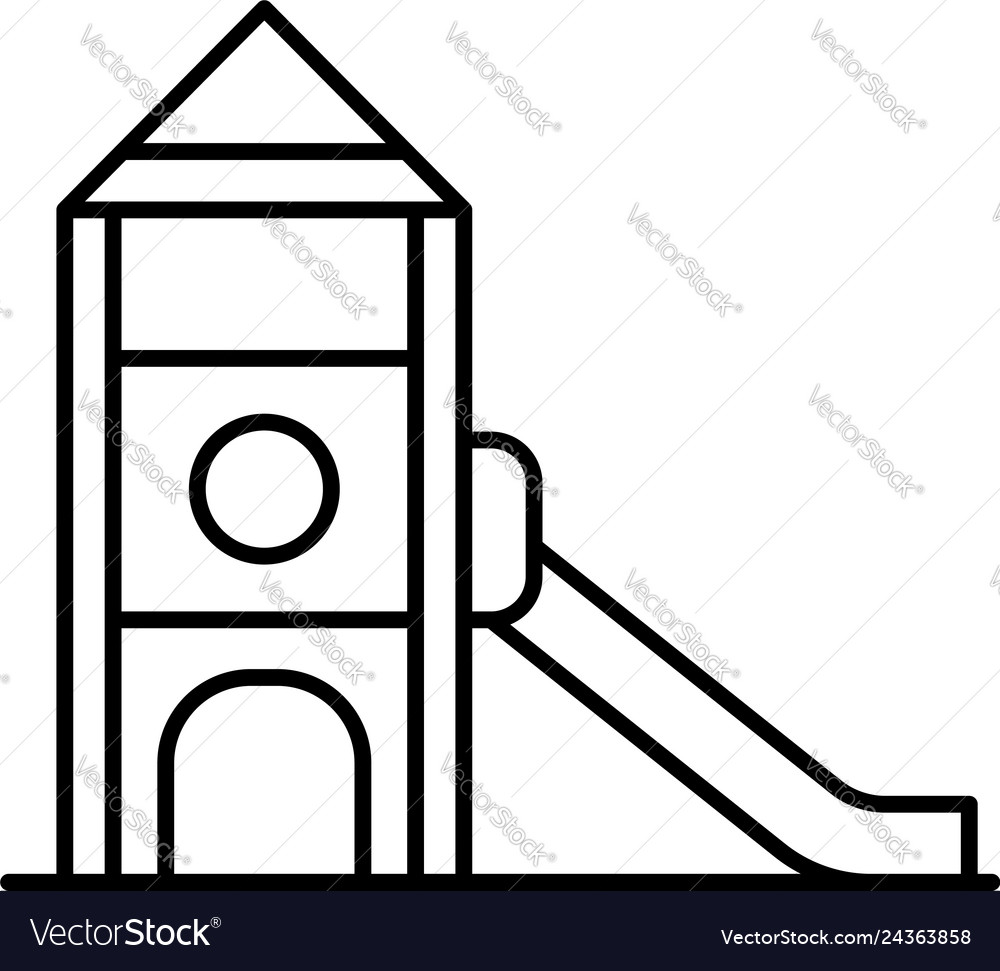 Kid Playground Icon Outline Style Royalty Free Vector Image