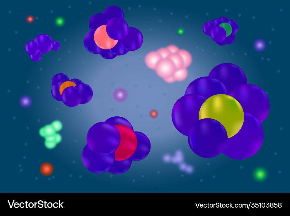 Molecules blue background Royalty Free Vector Image