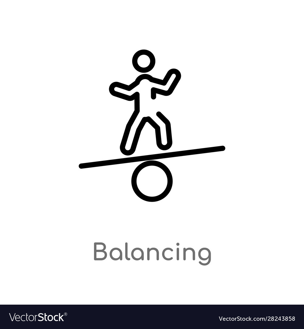 Outline balancing icon isolated black simple line Vector Image