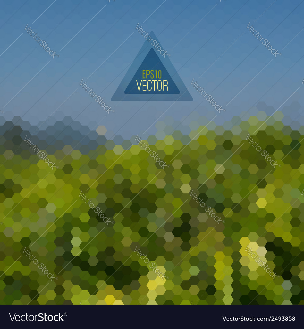 Retro landscape pattern geometric shapes Vector Image