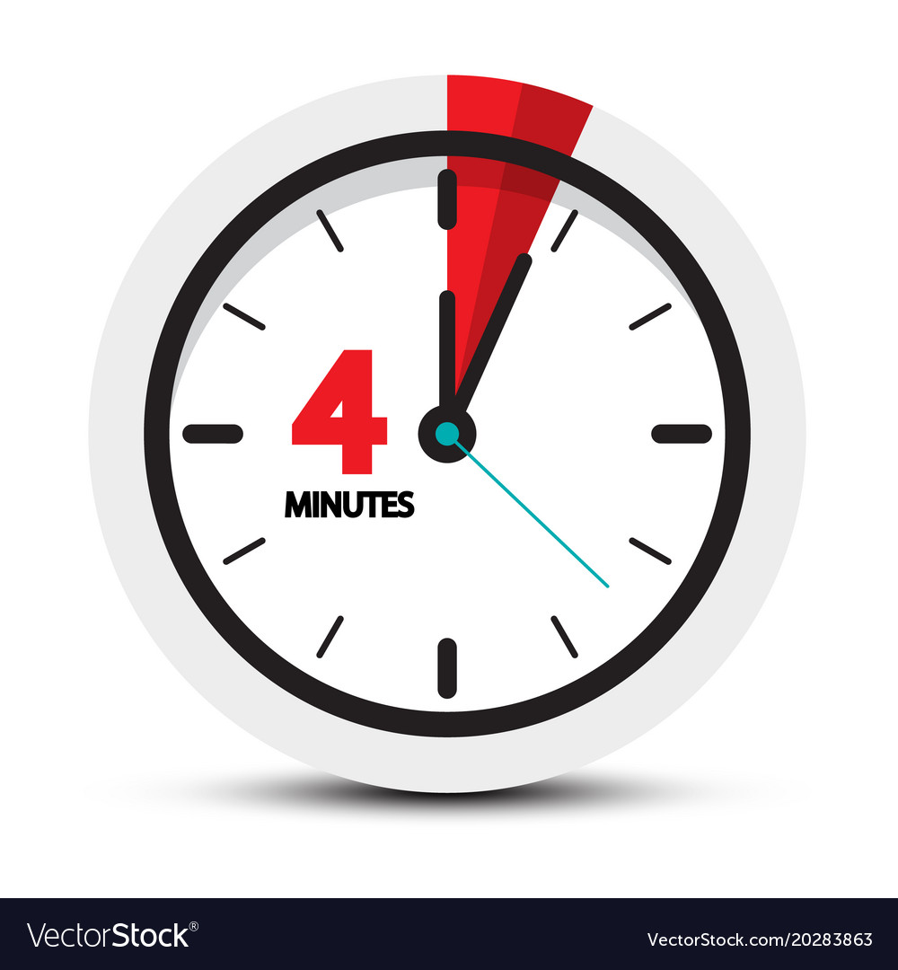 4 minutes clock icon four minute symbol