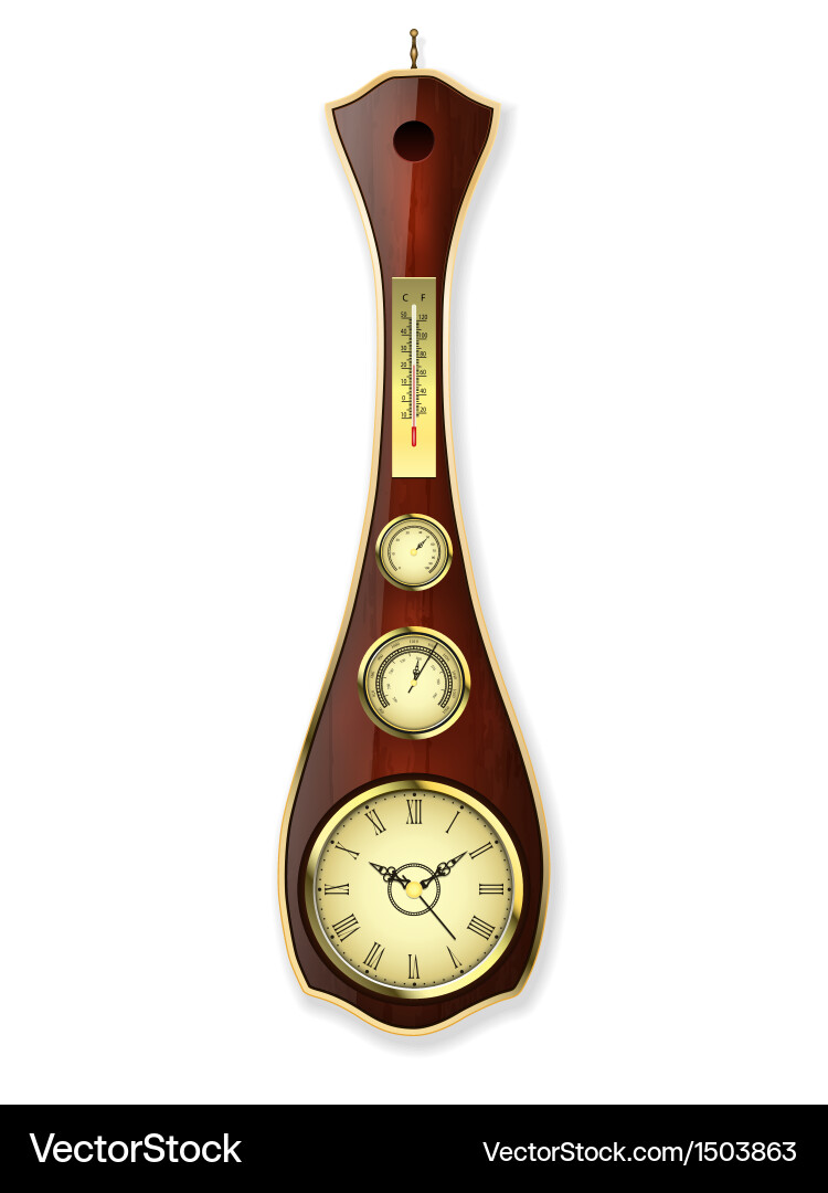 Antique wall clock Royalty Free Vector Image - VectorStock