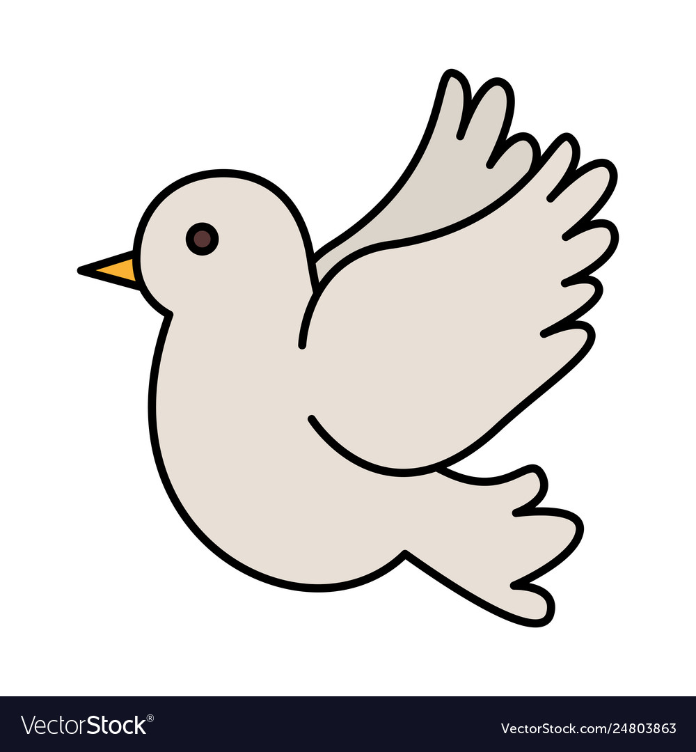 Cute dove flying icon Royalty Free Vector Image