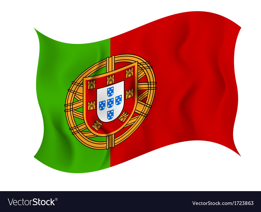 Flag portugal on a white background Royalty Free Vector