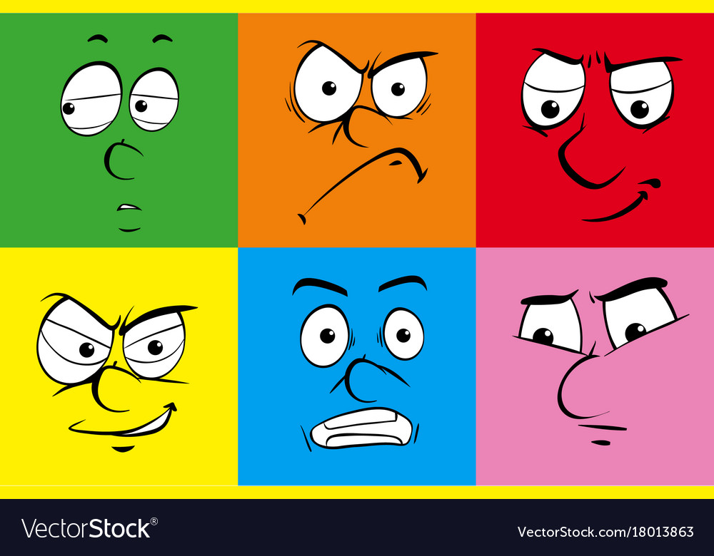 Human faces with different emotions