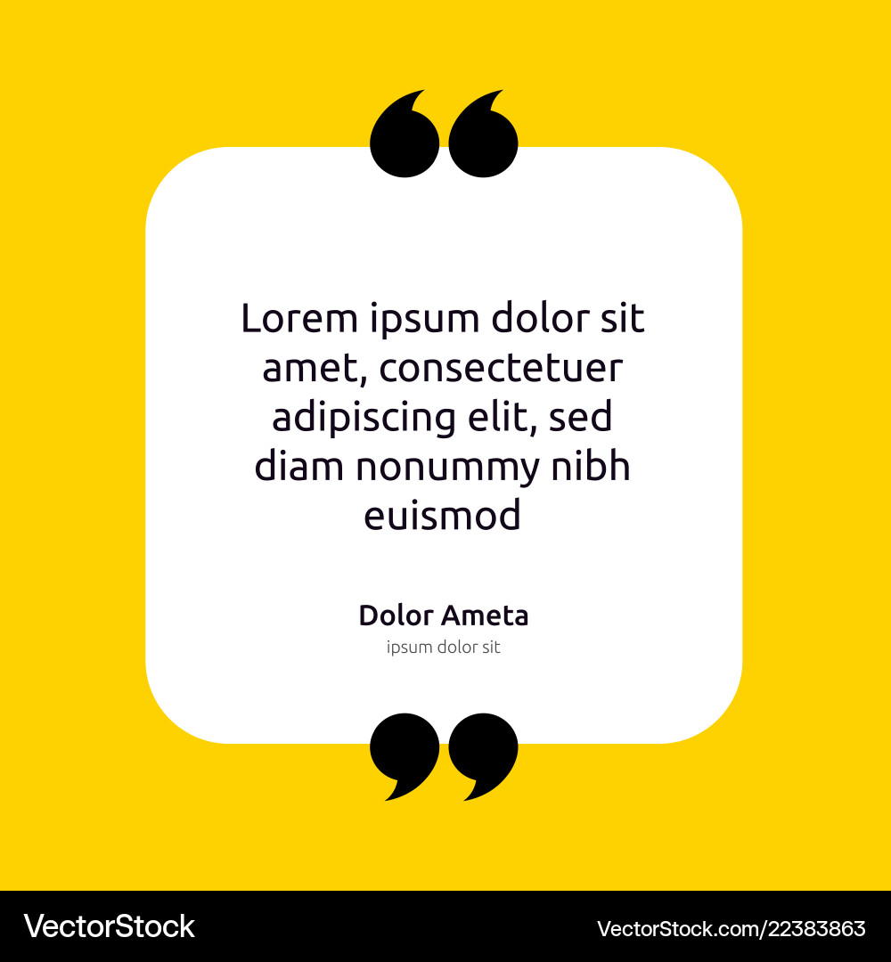 Remark Quote Text Box Poster Template Concept Vector Image