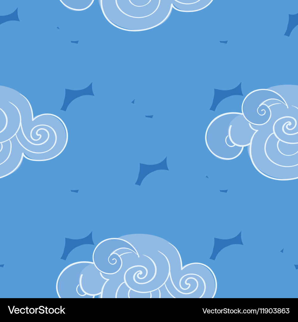 Seamless pattern with clouds Royalty Free Vector Image