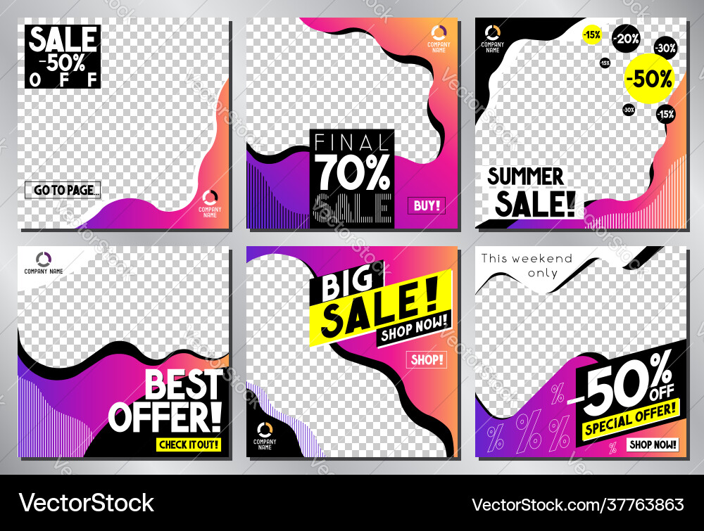 Social media advertisement - sale template Vector Image
