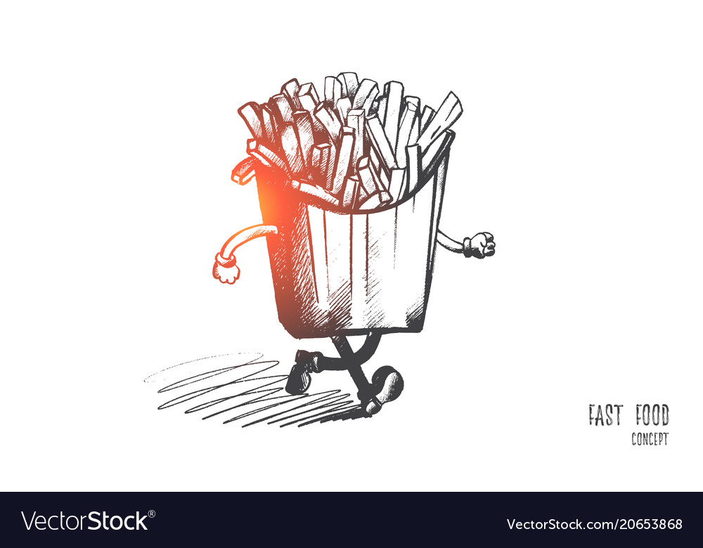 Fast food concept hand drawn isolated