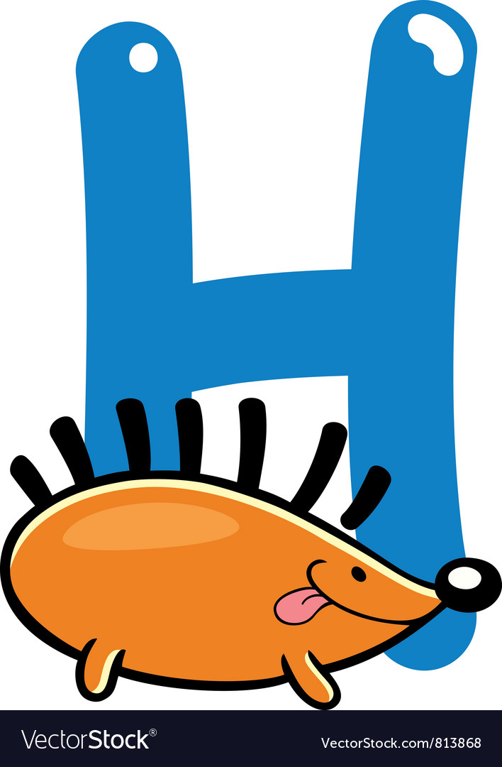 H for hedgehog Royalty Free Vector Image - VectorStock