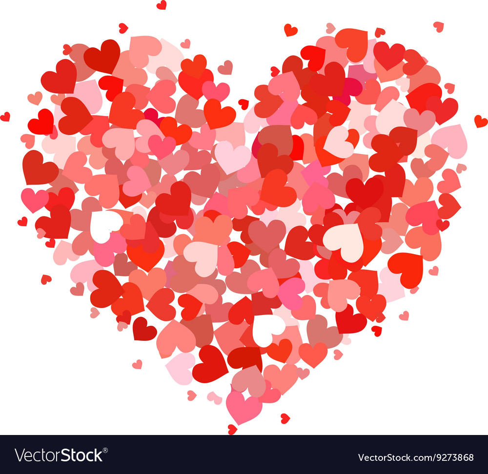 Heart Made Up Little Pink And Red Hearts On Vector Image