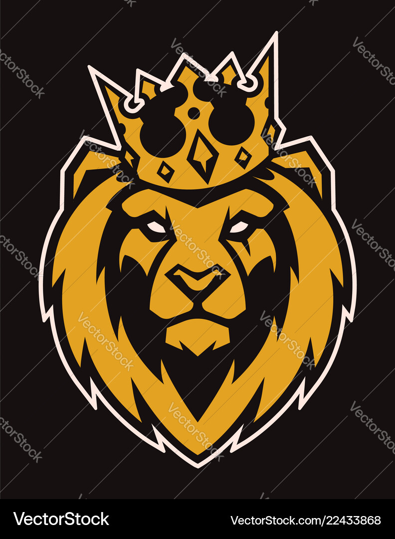 Lion In Crown Mascot Royalty Free Vector Image