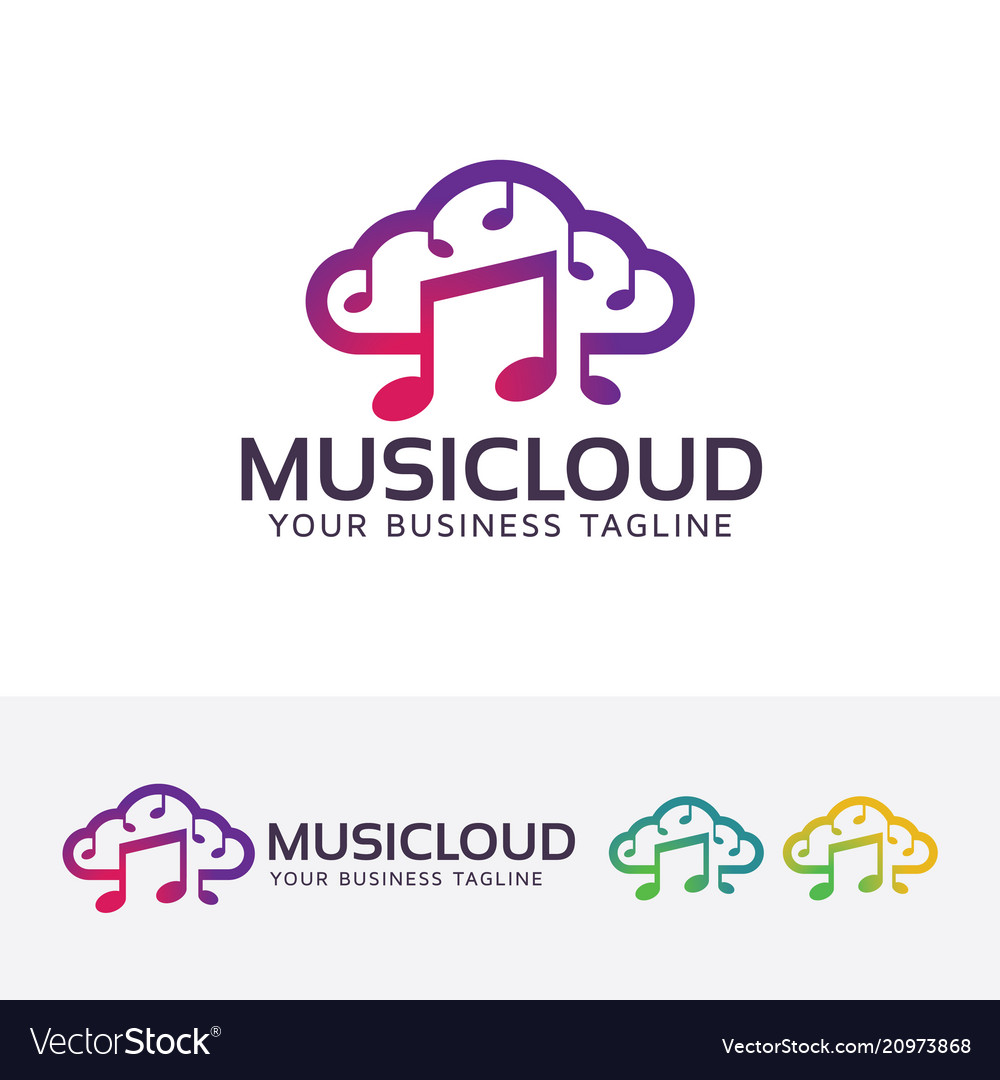 Music cloud logo design Royalty Free Vector Image