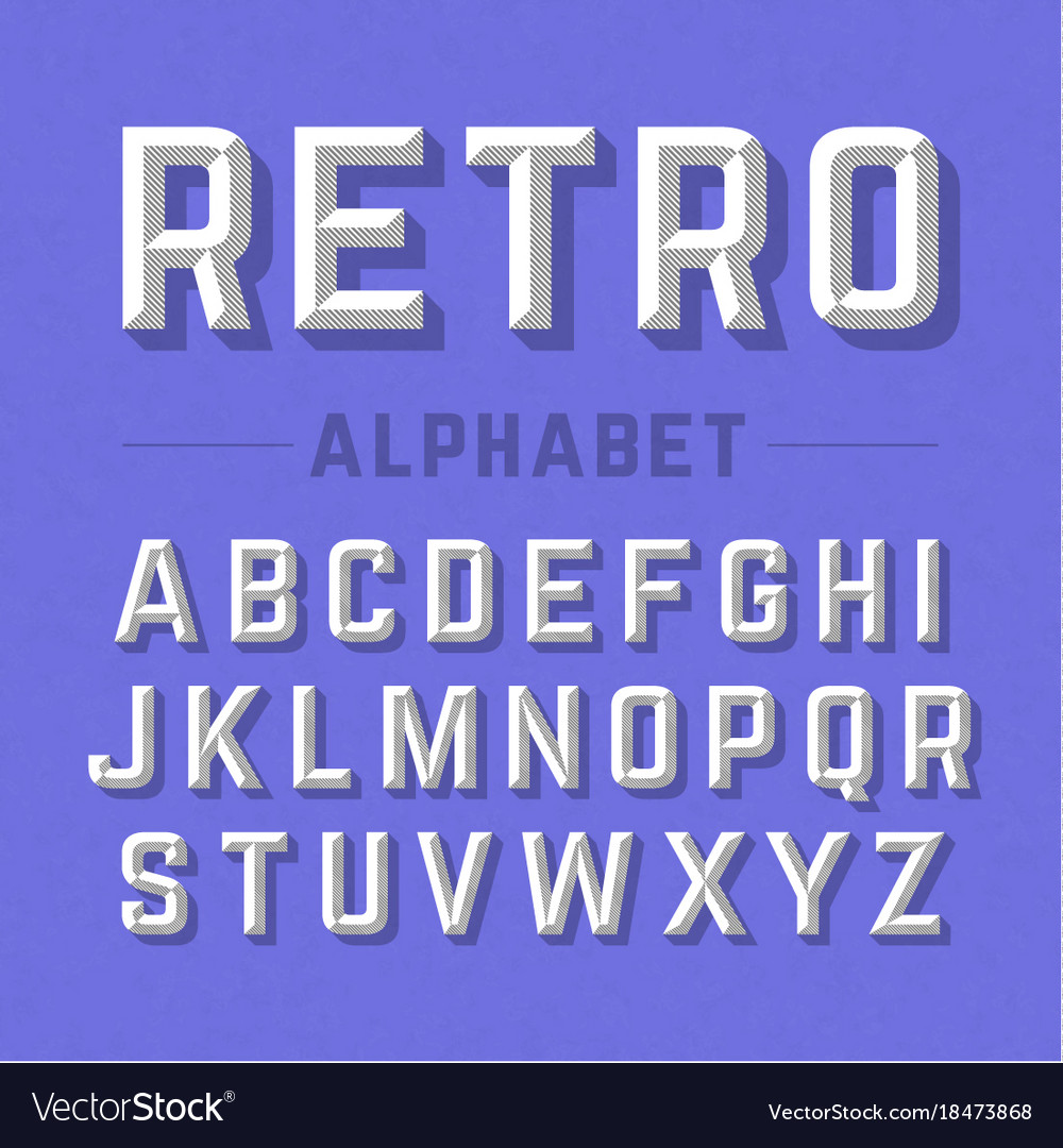 Retro style alphabet Royalty Free Vector Image