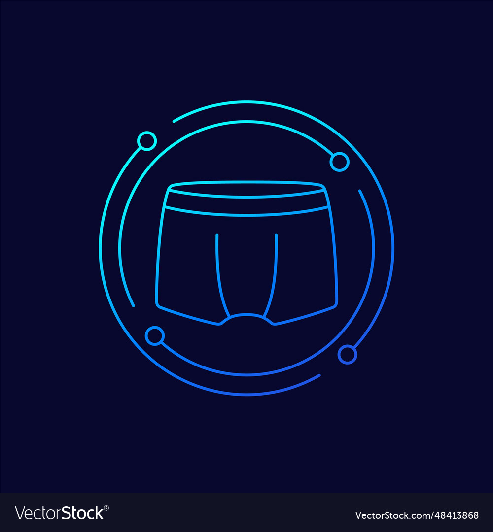 Underwear mens boxer briefs icon linear Royalty Free Vector