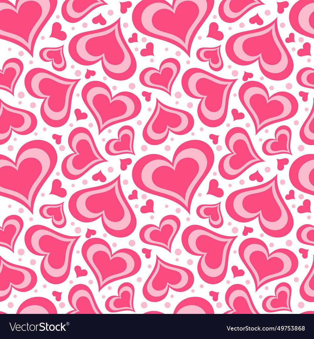 Y2k seamless pattern with hearts retro abstract Vector Image