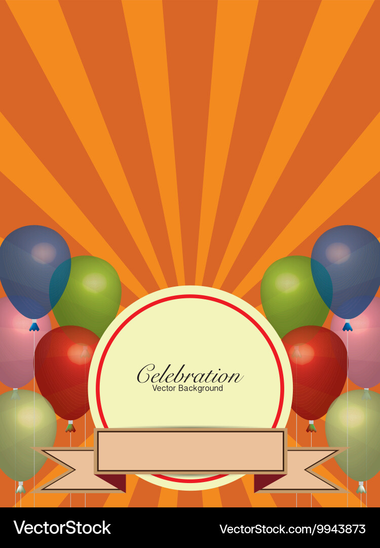 Balloons Colors With Banner Background Royalty Free Vector