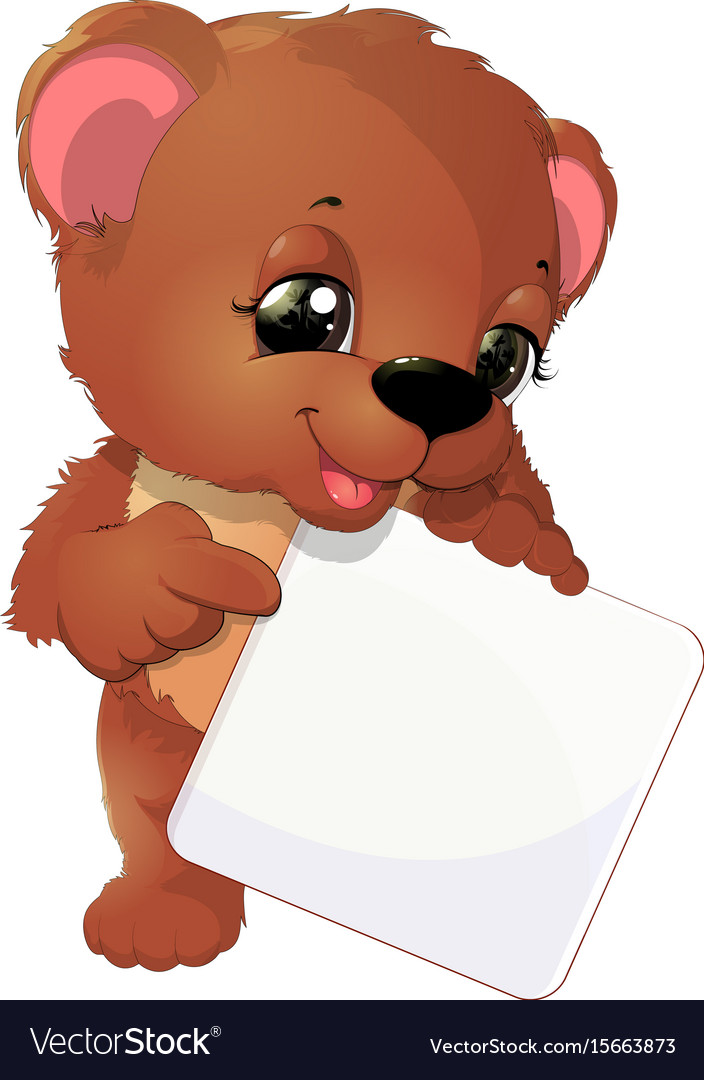 Cute baby bear cartoon Royalty Free Vector Image